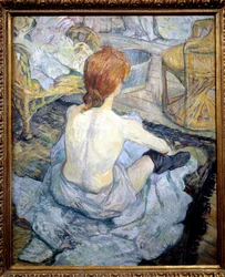 Roodharige (Het toilet). Schilderij van Henri de Toulouse-Lautrec