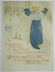 Affiche voor de expositie van de serie Elles van Toulouse-Lautrec bij la Plume