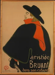 Aristide Bruant, in zijn cabaret, 1893
