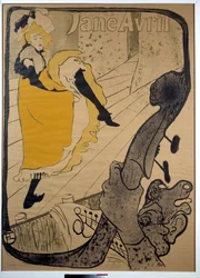 Jane Avril, aux jardins de Paris Poster door Henri de Toulouse-Lautrec