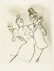 La Goulue en Valentin la Desossee. Poster door Toulouse-Lautrec.
