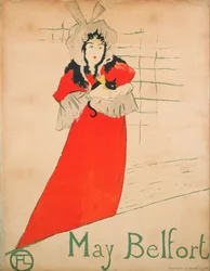 May Belfort (geboren May Egan) (Poster) - Werk van Henri de Toulouse Lautrec (Toulouse-Lautrec) - 1895 - Kleur lithografie - Museu Nacional d