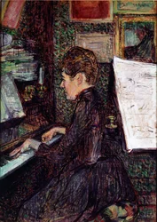 Miss Dihau aan de piano