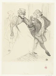 Portret van acteurs Gabrielle Rejane en Felix Galipaux in toneelstuk Madame Sans-Gêne