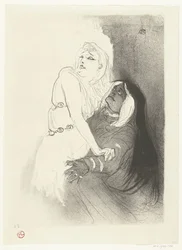 Portret van actrice Sarah Bernhardt in toneelstuk Phèdre