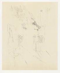 Portret van actrice Yvette Guilbert in Soularde