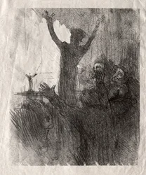 Schlomé Fuss in de synagoge, 1897