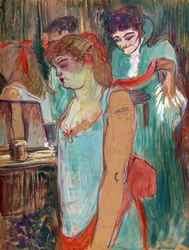 De Getatoeëerde Vrouw of De Toilette - door Henri de Toulouse Lautrec (Toulouse-Lautrec) (1864-1901)