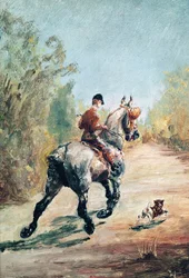 Drafpaard met een kleine hond, 1879