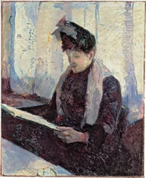 Vrouw in café