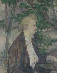 Vrouw zittend in een tuin, 1891