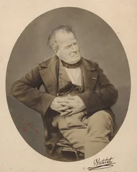 Watelet, 39 boulevard des Capucines Parijs in 1821 (zwart-wit foto)