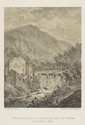 Berglandschap met watermolen nabij Trier