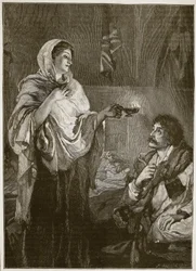 Florence Nightingale in het ziekenhuis van Scutari, illustratie uit 
