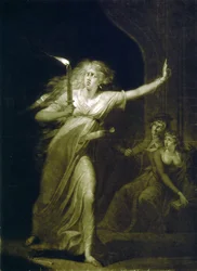 Lady Macbeth, Acte 5 scène één, waarom dan is het tijd om het te doen. geschilderd naar H. Fuseli