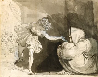 Galinthias Slimt Eileithyia Door de Geboorte van Heracles aan te Kondigen (Verso: Portret van Mevrouw Fuseli)