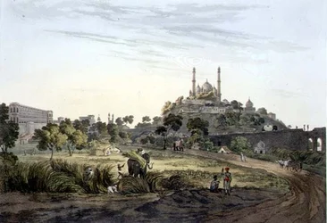 Een uitzicht op Lucknow, plaat VII, gegraveerd door Daniel Havell, 1809
