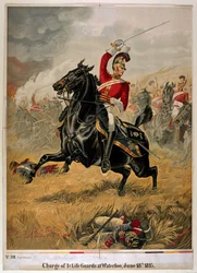 De Charge van de 1e Life Guards bij Waterloo, gepubliceerd ca. 1890