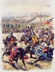 Aanval van de Franse cavalerie, illustratie voor 