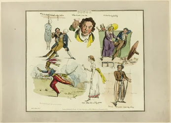 Plaat van illustraties tot populaire liedjes