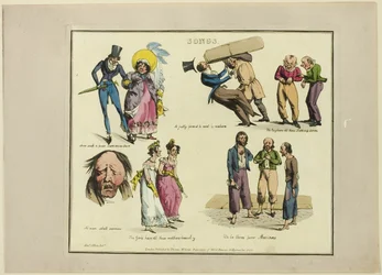 Plaat van illustraties tot populaire liedjes