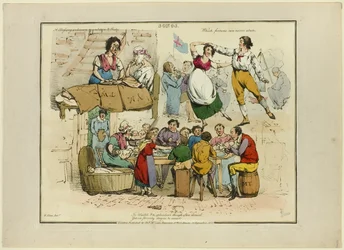 Plaat van illustraties tot populaire liedjes