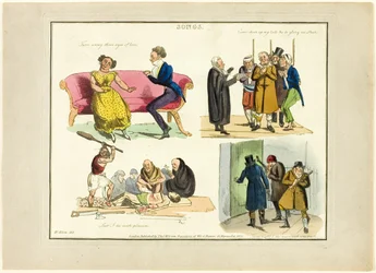 Plaat van illustraties tot populaire liedjes