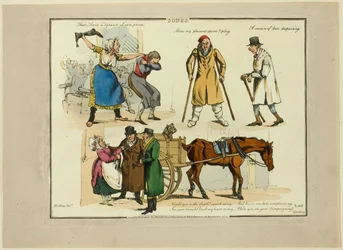 Plaat van illustraties tot populaire liedjes