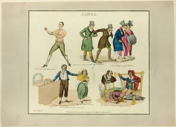 Plaat van illustraties tot populaire liedjes