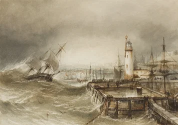 De Ingang van de Haven van Scarborough