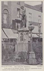 Monument voor de toneelschrijver en dichter Christopher Marlowe, Buttermarket, Canterbury, Kent
