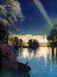 Buckingham Palace tijdens de feestelijkheden voor de kroning van koning George VI in 1937