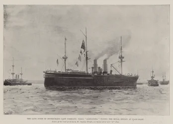 Het laatste bevel van de overleden hertog van Edinburgh, HMS Alexandra met de koninklijke vlag halfstok