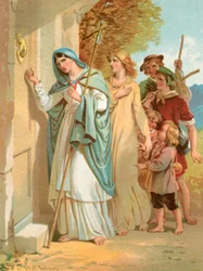 Christiana klopt op de deur van de Tolk