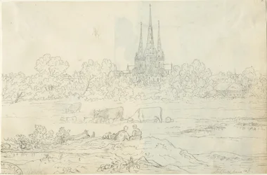 Lichfield Kathedraal - Oostelijke Aanblik: pen en inkt tekening, 20 jun [c 1820]