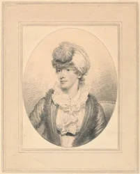 Portret van een jonge dame met een tulband