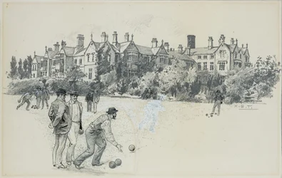 Cheadle Asylum vanaf de Bowling Green
