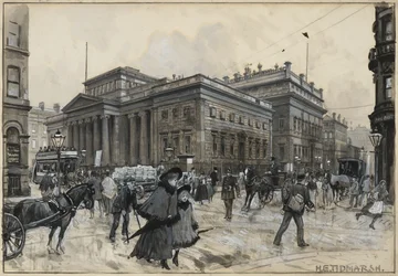 De kunstgalerij, Mosley Street, en het Atheneum