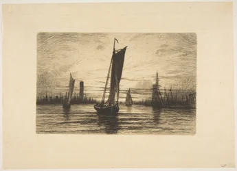 Zonsondergang op de East River