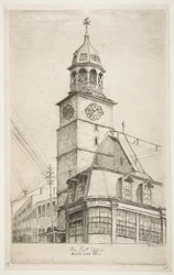 Het postkantoor, Middle Dutch Church, uit „Taferelen van het oude New York“