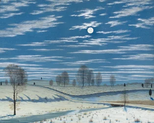 Winterscène bij Maanlicht, 1869