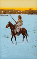 Indiaan terug van de jacht, 1912