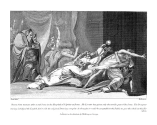 Poging om kwade geesten uit te drijven bij een patiënt in het San Spirito Ziekenhuis, Rome, 1792