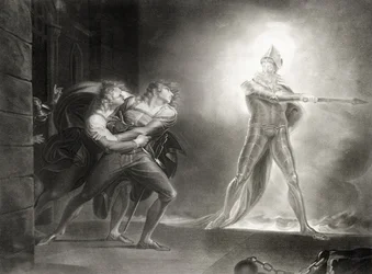 Hamlet, bedrijf I, scène IV, van William Shakespeare (1564-1616), gegraveerd door Robert Thew (1758-1802)