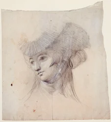 Portretstudie van een vrouw, waarschijnlijk Mrs. Fuseli