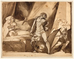 De Ontdekking (recto), Twee Schetsen van Staande Mannelijke Figuren (verso)