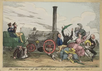 De Geneugten van de Spoorweg - Gevangen in de Spoorweg!, ca. 1840