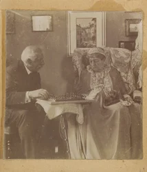[Hardinge Hay Cameron en Lady Dalrymple spelen schaak].