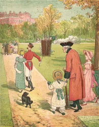 Rennen om de Prinses te Zien (kleur litho)