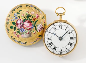Dubbele kast open gezicht verge horloge, 1758